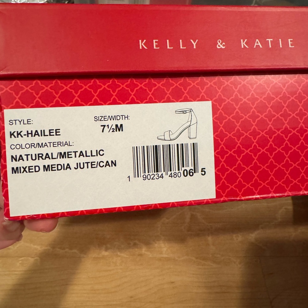Kelly & Katie “Hailee” Natural and Silver Block Heels - Picture 6 of 6